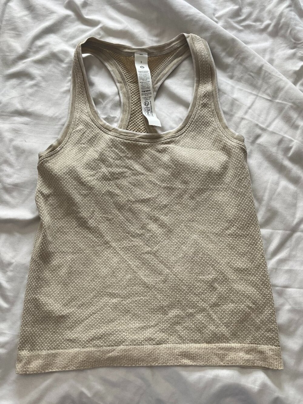 Lululemon Swiftly Tech Gemweave Butter Cream Tank Top Size 2